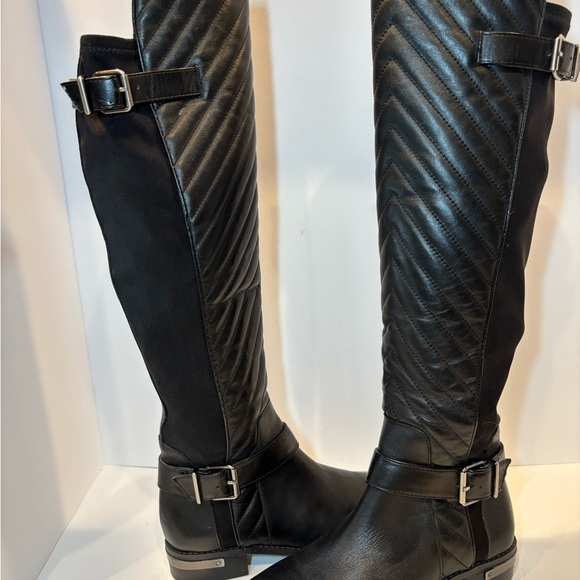 Vince Camuto Shoes - Vince Camuto Black Over the Knee Boots Quilted Design